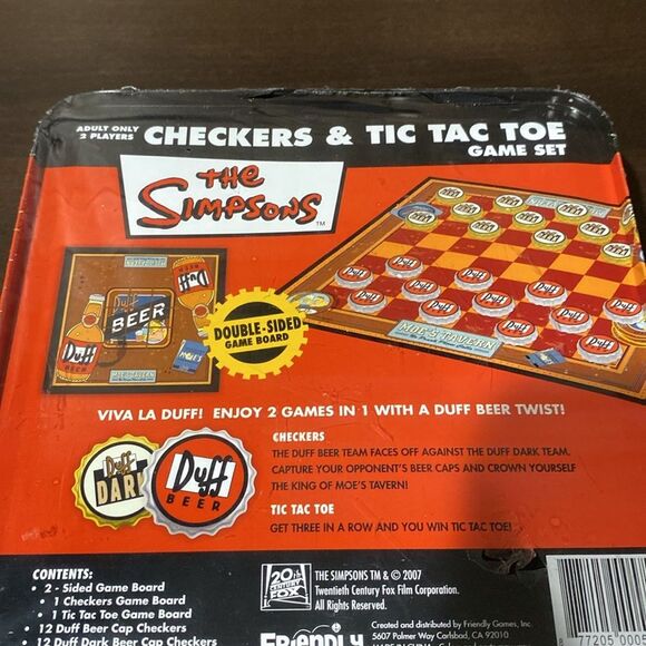 New The Simpson Checkers & Tic Tac Toe Game Set - Picture 2 of 5
